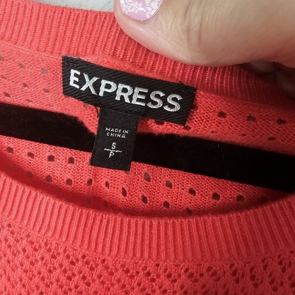 Express Lightweight Sweater Womens S Small Cutouts 3/4 Sleeve Seasonal Layering‎ - Picture 6 of 10